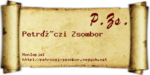Petróczi Zsombor névjegykártya