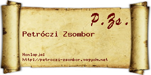 Petróczi Zsombor névjegykártya