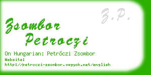 zsombor petroczi business card